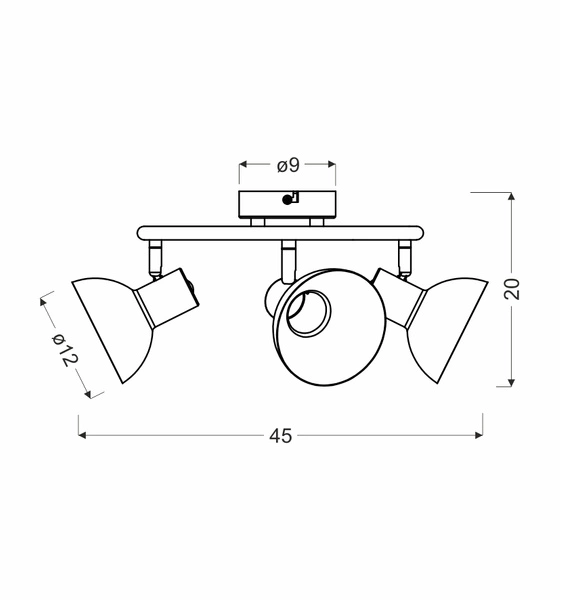 Lampa sufitowa DISO spirala 98-63434 czarny/złoty 3xE27