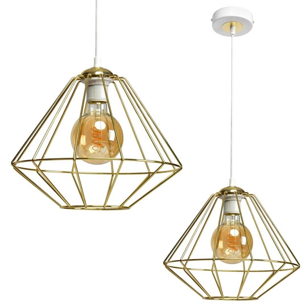 Lampa wisząca INDUSTRIALNA LUPO WHITE/GOLD 1xE27 MLP6266