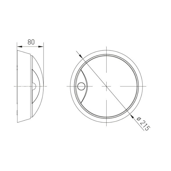 Lampa ścienna LED DITA ROUND 14W IP54 IK10 czujnik ruchu PIR | czarny