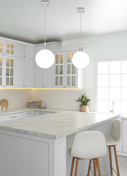 Lampa wisząca ODEN, 31-03287, chrom/biały, 1x40W G9