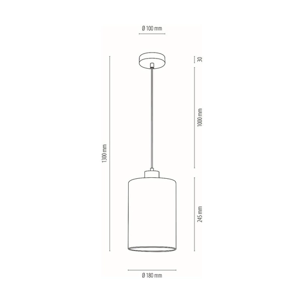 Zefir Lampa Wisząca 1xE27 Max.60W Dąb Olejowany/Transparentny PVC/Biały 112860174