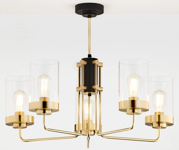 Żyrandol RAMIREZ wys. 64cm 5xE27 15W IP20 | złoty połysk