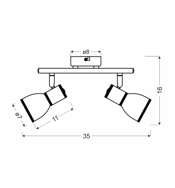 Lampa sufitowa FIDO listwa 92-63373 biały/chrom 2xE14