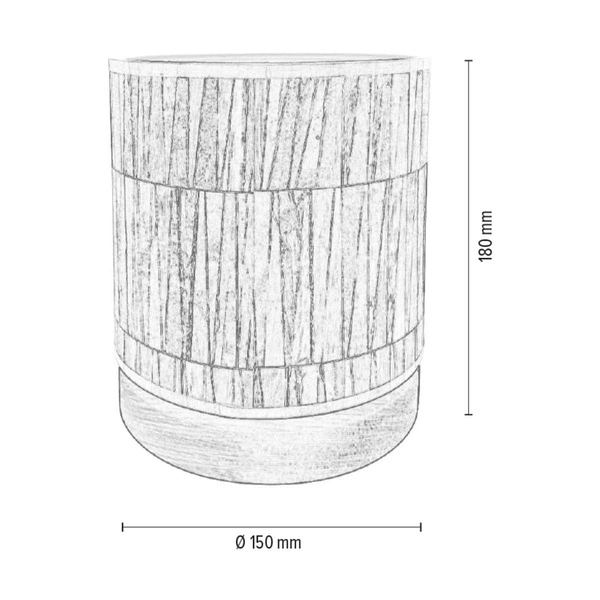 Lampa stołowa Kairo 1xE27 maks. 25W barwiona sosna brązowa/czarny kabel PVC/wielokolorowy klosz tapety 7015109810396