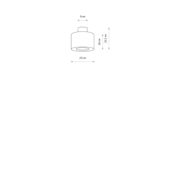 Plafon AMARELA S E27 wys.22.1cm szer.23cm | Czarny melanż 11657
