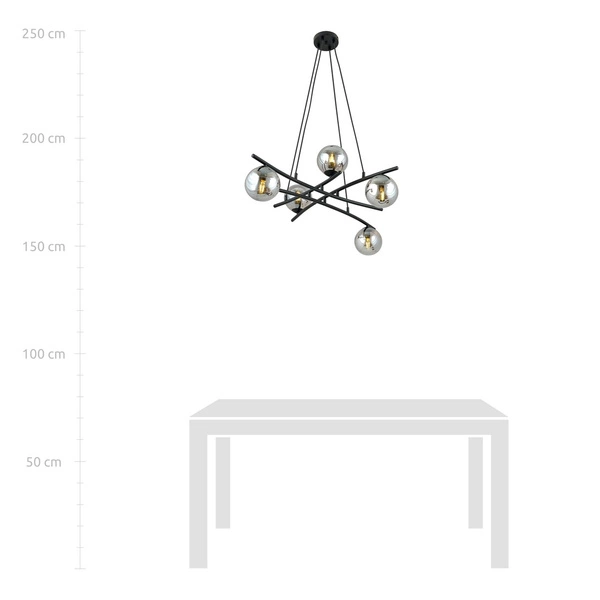 Lampa wisząca Emibig ESSA 5 GRAFIT 1203/5