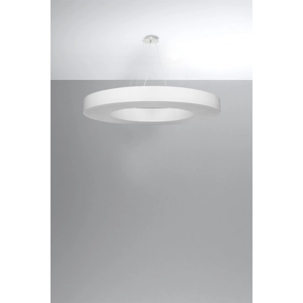 Nowoczesna lampa wisząca SATURNO SLIM SL.0797 90 cm biała 8xE27