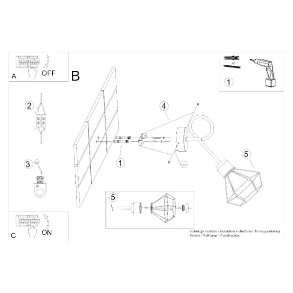 Kinkiet ARTEMIS 1S, czarny, 1x40W E14, SL.1108