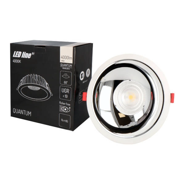 Downlight lampa sufitowa podtynkowa QUANTUM LED 40W 4000K 115mm | biała