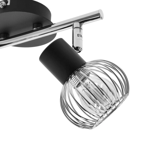 Nowoczesna lampa sufitowa OSLO listwa 92-61843 2xE14 czarny/chrom
