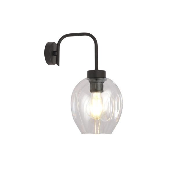 Kinkiet Emibig LUKKA K1 Czarny/TRANSPARENT 1164/K1