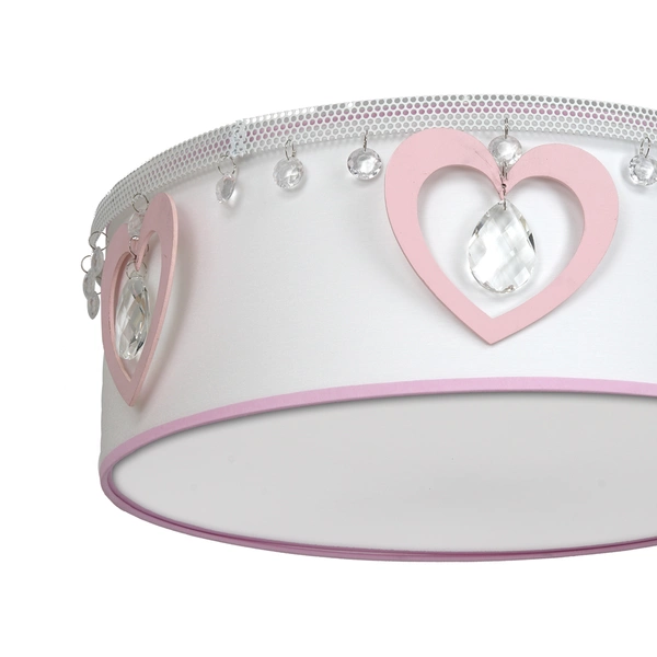 Lampa sufitowa HEART, biały/różowy/transparentny, 2x60W E27, MLP8279