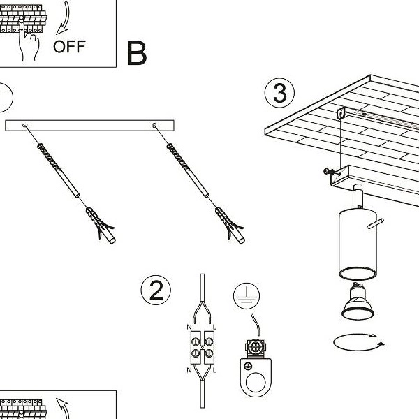 Plafon RING 3 punktowy Stal kolor biały 12W LED, SL.0089