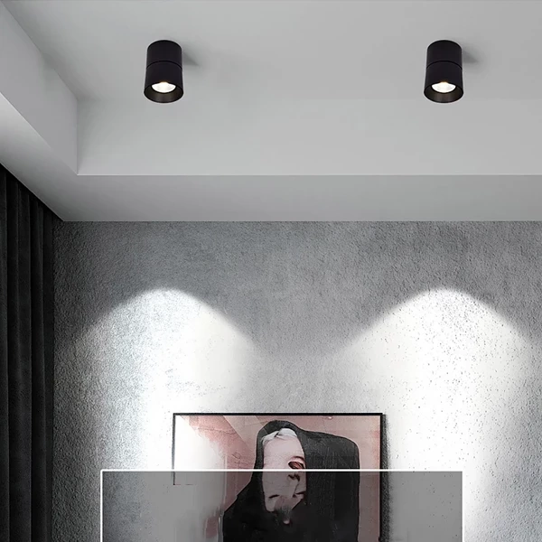 Lampa punktowa Czarna 7W Spot LED 4000-4500K Abruzzo Romeo 10x7cm