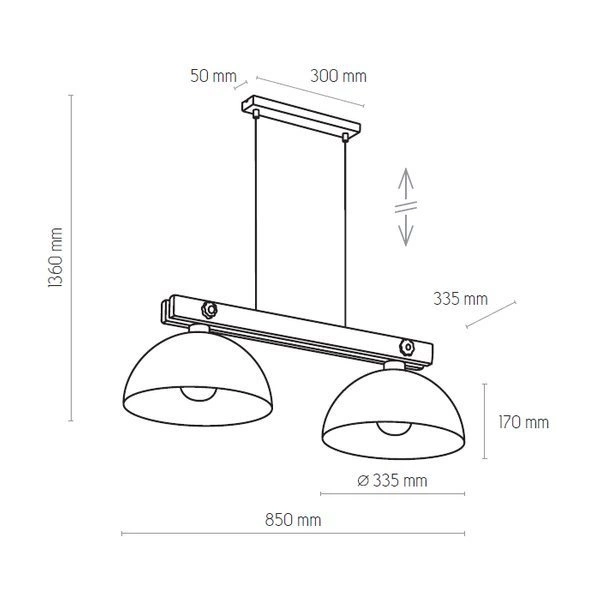 Nowoczesna lampa wisząca OSLO 1706 2xE27 1706