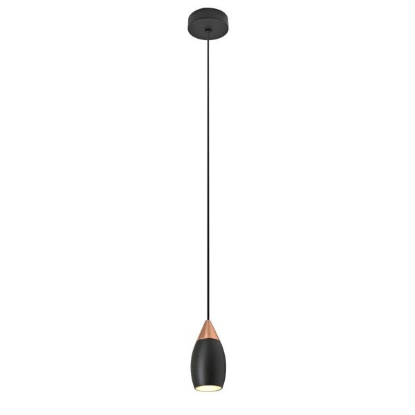 Lampa wisząca nowoczesna ETRO 7W ciepła 3000K czarny/różowe złoto śr. 4,5cm