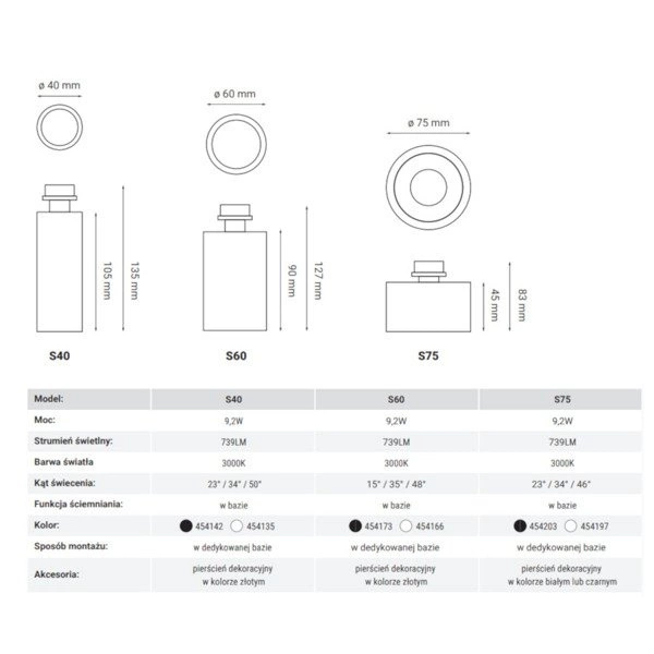 Reflektor S60 do bazy ARDIZONE 9,2W ciepła 3000K biały