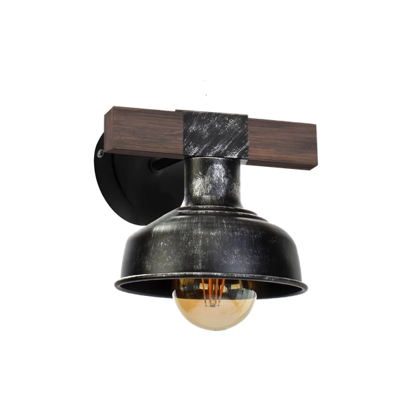 Kinkiet FARO BLACK / WOOD 1xE27 60W MLP6241