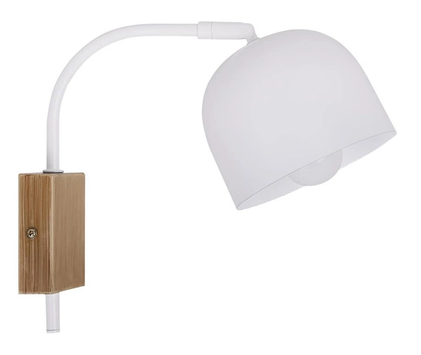 Kinkiet RUPI 21-75482 biały/drewno 1x40W E27
