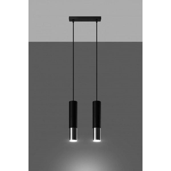 Lampa wisząca LOOPEZ 2 SL.0941 czarny/chrom 2xGU10