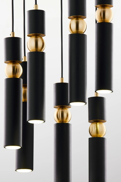 Nowoczesna Lampa wisząca ALAS wys. 35-136cm 7xG10 14W IP20 | Złoty