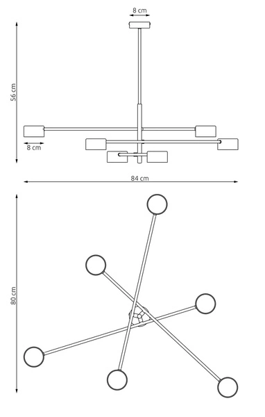 Lampa wisząca Emibig NATSU 6 BL 1444/6