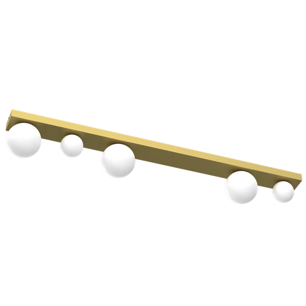 Nowoczesna lampa sufitowa BIBIONE GOLD, MLP8398, złota z białymi kloszami, 5x25W G9