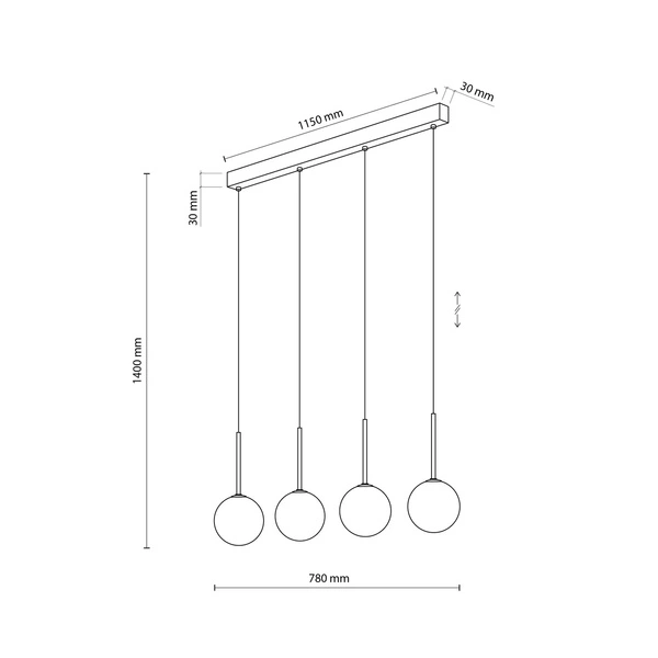 MARTIN BLACK / WHITE LAMPA WISZACA 4 4503