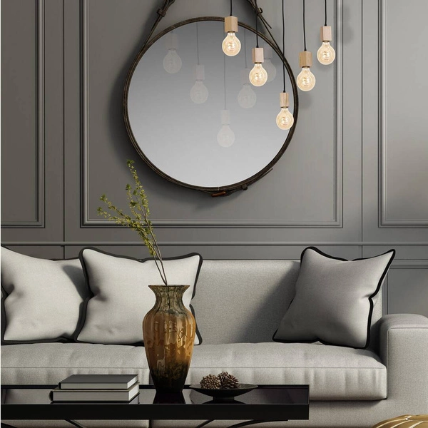 Lampa Wisząca JACK, MLP583, drewno naturalne, 5x60W E27