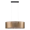 Lampa Wisząca Nevoa 2xE27 Max.40W Czarny Metal/Przezroczysty Kabel PCV/Klosz ze Złotej Tkaniny 17940204
