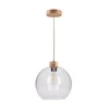 Lampa Wisząca Svea 1xE27 Max.60W Dąb Olejowany/Szkło Przezroczyste/Przezroczysty Kabel PCV 13560174