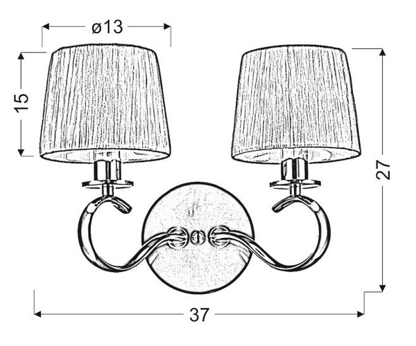 Kinkiet CLARA 22-21564 chrom/biały 2x40W E14