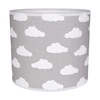 Abażur Cylinder E27 H20 Szaro-biały materiał z wzorem chmurek A1323