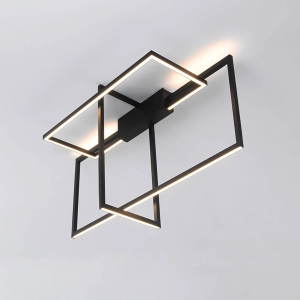 Lampa sufitowa Frame 3D, czarna, 60W LED, barwa ciepła 3000K