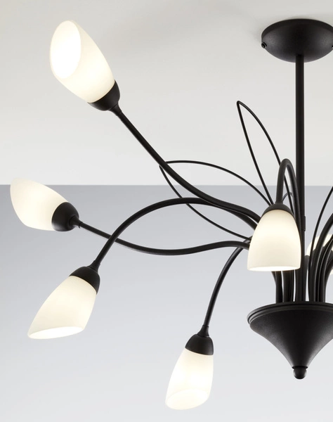 Klasyczny Żyrandol GLORIOSA wys. 50cm 10xG9 14W IP20 | czarny mat