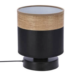 Lampa stołowa PORTO, 41-17628, czarny/drewno, 1x60W E27