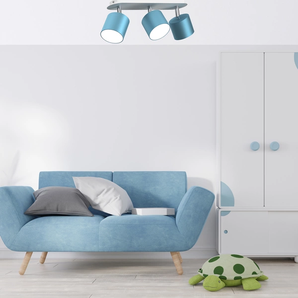 Lampa sufitowa DIXIE BLUE 3x GX53 szer. 34cm | niebieski