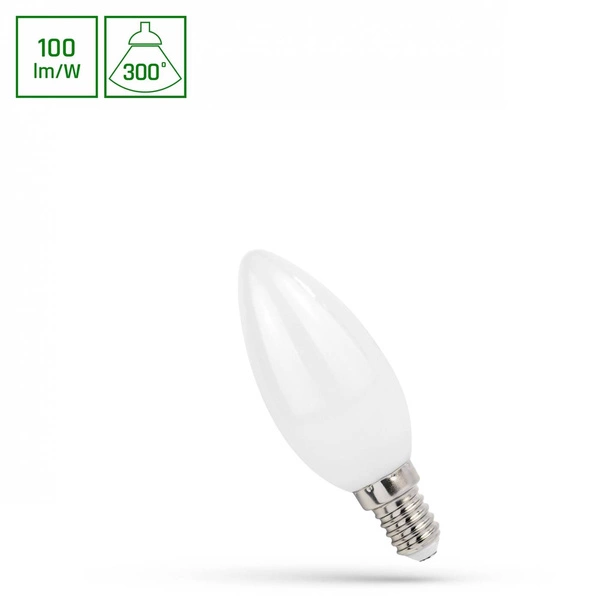 Żarówka LED ŚWIECOWA E14 230V 4W COG WHITE biała ciepła 3000K