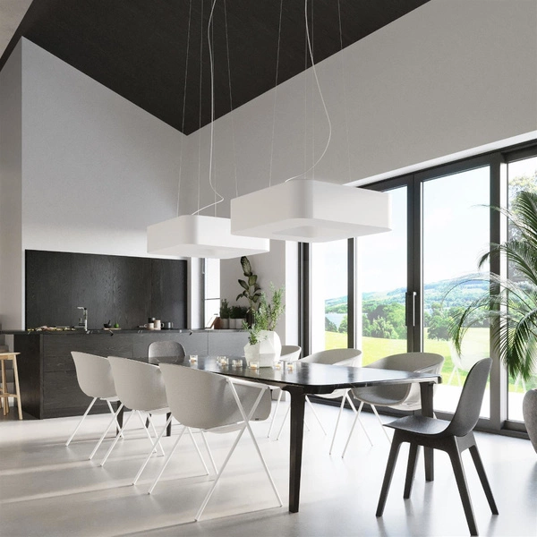 Nowoczesna lampa wisząca URANO, SL.0827, 80 cm, biała, 8x60W E27