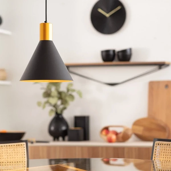 Lampa Wisząca złoto-czarna Abruzzo Salvatore E27