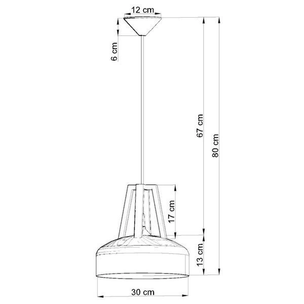 Lampa Wisząca CASCO Stal, Biała/Czarne Drewno, E27, 60 W, SL.0387