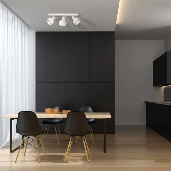 Lampa sufitowa nowoczesna reflektorek kula OVAL III biały szer. 65cm