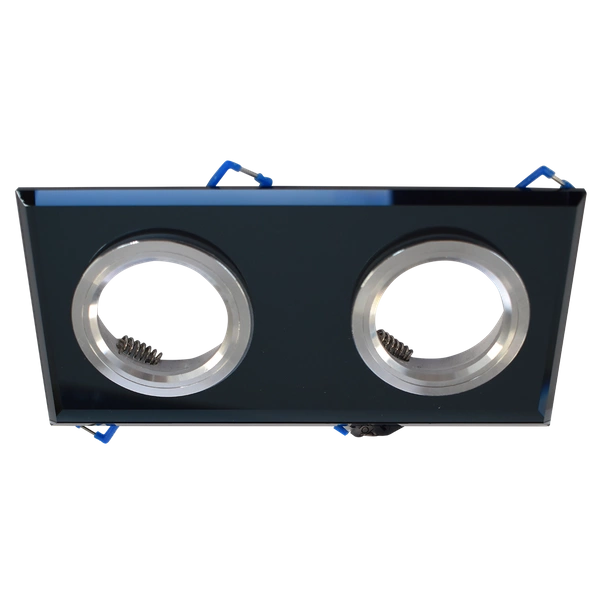 Oczko sufitowe szklane PROSTOKĄTNE 2xGU10 Kolor: CZARNY EKOS926