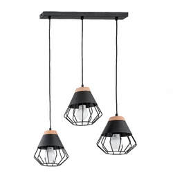 Lampa wisząca ALFA RINA CZARNA 3xE27 20cm | 62114