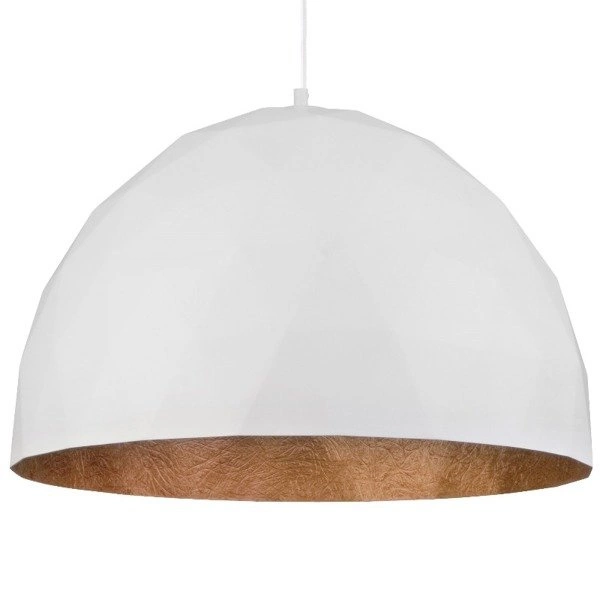 Lampa wisząca DIAMENT biało - miedziana 50cm