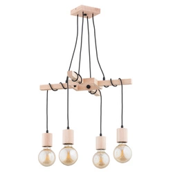 Lampa wisząca ALFA ANNER DREWNIANA 4xE27 51cm | 63151