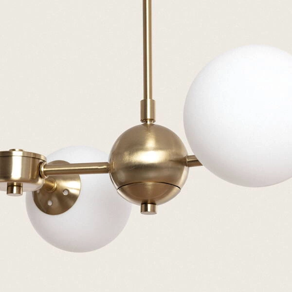 Żyrandol Złoty Lampa wisząca szklane Kule 125cm Abruzzo Gambino 10xE27