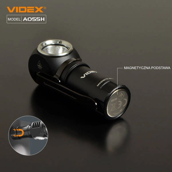 Kompaktowa latarka LED 10W IP68 5700K magnetyczna + opaska | czarny mat