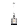 Lampa wisząca Cage 1xE27 maks. 60W chromowany metal/czarny metal/przezroczysty kabel PVC 9501104