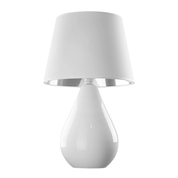 Lampa nocna do sypialni LACRIMA WHITE/SILVER śr. 40cm E27 | biały srebrny 5453